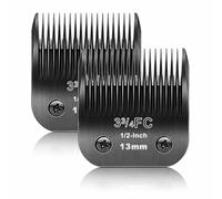 Replacement Blade for Dog Grooming, Compatible with Heiniger/Moser Max45/Andis/Oster A5/Wahl 10KM Series Dog Clippers, Size 3F 1/2 Inch (13 mm) Cutting Length, 2 Units, Black