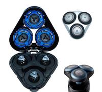 Replacement Blade Heads with Base Compatible with Philips 5000 Series Shavers - Round Housing Double Blades, Not for Pentagonal Models (Sliver)