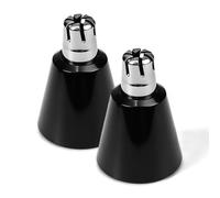 Replacement Blades for MANSCAPED Weed Whacker Waterproof Stainless Steel Heads | Hygienic Nose & Ear Trimmer Refills (Black -2 Pack)