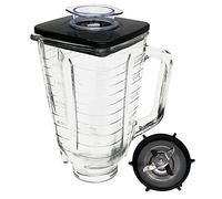 Replacement Blender 5-cup Glass Jar with Jar lid and Stainless Steel 4-point Ice Crushing Blade, Jar Bottom Cap 148381-000-090,Compatible with Oster Classic and OSTERIZER Series Blender