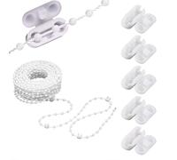 Replacement Blind Cord 20m 200 Clips,Vertical Blinds Repair Parts with 5 Pieces Plastic Chains Connectors,Verticals Blind Chain,Vertical Blinds Slats,Durable Plastic Blin-d Chain for 3.5 Inch/ 89mm