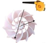 Replacement Blower Fan Impeller 10.5cm for RC 1001, 6x8mm Centre Hole Dust Collector Part, Construction Debris Removal Accessory, White