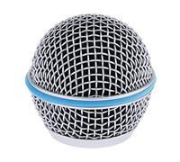 Replacement Blue Steel Mesh Microphone Grill Head with Foam Windscreen - Compatible with BETA 58A & Ball-Shaped Dynamic Mics