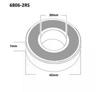 Replacement Bottom Bracket Bearings - Silver / Single / 42mm x 30mm x 7mm