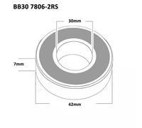 Replacement Bottom Bracket Bearings - Silver / Single / Angular Contact /BB30 42mm x 30mm x 7mm