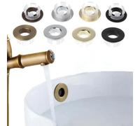 Replacement Brass Basin Sink Overflow Cover Insert Hole with Metal Build Designed for Bathroom Faucets with Round Flood Openings (Silver)