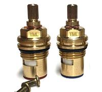 Replacement Brass ceramic cartridge faucet Stem valve QUARTER TURN 20 teeth x 53mm x 12mm spindle length (PAIR Hot & Cold)