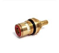 Replacement Brass Ceramic Disc Stem Cartridge Faucet Cartridge Valve Quarter Turn G1/2" X 53.5mm X 12mm Spline Length 20 Teeth,Red