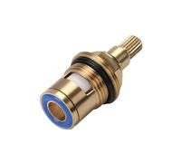 Replacement Brass Tap Valves Disc, 1pcs Mixer Valve Water Temperature Ajustment Kit Brass Ceramic Thermostatic Valve Faucet Cartridge Bathroom Hot Cold Water(Red)
