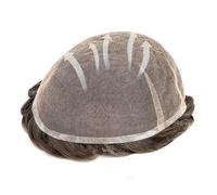 Replacement Breathable Full Lace Toupee for Men #5 Brown 6" Human Hair Hair System Unit Men's Wigs Systems