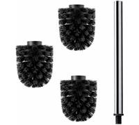 Replacement Brush Head Black with Handle 26 cm/Spare Toilet Brush/Toilet Brush, Set of 3