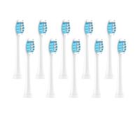 Replacement Brush Heads 10PCS，Compatible for HX3/6/8/9 Soft Vacuum(10WhiteBlue)