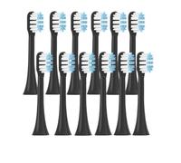 Replacement Brush Heads 12 PCS,Compatible for X3/X3U/X5 Soft Colorful Toothbrush Clean Vacuum Bristle Nozzles(12BlackBlue)