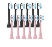 Replacement Brush Heads 12 PCS,Compatible for X3/X3U/X5 Soft Colorful Toothbrush Clean Vacuum Bristle Nozzles(6BlackB6PinkB)