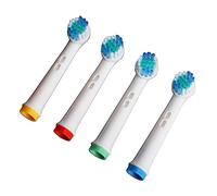 Replacement Brush Heads, 4 Pcs, High Density Bristles, Round Head Design, Efficient Plaque Removal, Compatible with SB17A and Most Electric Toothbrushes for Daily Oral Care