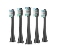 Replacement Brush Heads,Compatible for Aquasonic Black Series Pro Vibe Duo Electric Toothbrush Refill Nylon Bristles(5pcs Black)