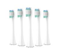 Replacement Brush Heads ，Compatible for Aquasonic， Black Series Pro Vibe Duo Electric Toothbrush Refill Nylon Bristles(5pcs White)