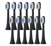 Replacement Brush Heads ，Compatible for Xiaomi， Mijia T301 T302 T501 /501CSonic Electric Toothbrush Head Dupont Soft Bristle Nozzles(T301-302-BK-12Pcs)
