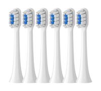 Replacement Brush Heads ，Compatible for Xiaomi， Mijia T301 T302 T501 /501CSonic Electric Toothbrush Head Dupont Soft Bristle Nozzles(T301-302-WH-6Pcs)