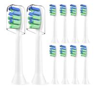 Replacement Brush Heads Compatible with 7am2m AM101/AM105 Sonic Electric Toothbrush - Medium Bristles Toothbrush Refills Compatible with 7am 2m, 10 Count, White