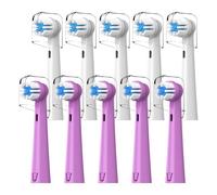 Replacement Brush Heads Compatible with Brusheez Kids Electric Toothbrush, White and Purple, 10 Count