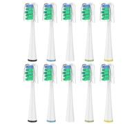 Replacement Brush Heads for 2023 Waterpik Sensonic Toothbrush, with Covers, Compact, White, 10 Count