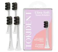 Replacement Brush Heads for Philips Sonicare Electric Brush - Ultra Soft Toothbrush Heads for Sensitive Teeth & Gums - Replacement Head with 10,000 Wave Cut Nano Bristles - 4 Pack - Charcoal Black