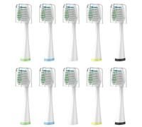 Replacement Brush Heads for Smile Bright Platinum Sonic Electric Toothbrush, Soft Bristles, 10-Pack, with Covers