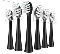 Replacement Brush Heads for WaterPik Sonic-Fusion 2.0 Flossing Toothbrush (SF-03/SF-04) and Sonic-Fusion Flossing Toothbrush (SF-01/SF-02),6 Count Black with Covers