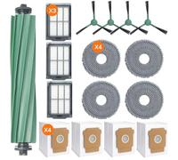 Replacement Brush Roll and Foam Filter for Shark HydroVac WD101 WD201 WD100 WD200 Corded and Cordless XL 3-in-1 Vacuum Cleaners (2 Multi-surface Brush Rolls + 4 Foam Filters + 1 Cleaning Brush)