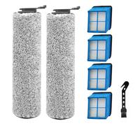 Replacement Brush Rollers and Filters for Bissell CrossWave OmniForce 3882 Cleaner Wet Dry Vacuum, 2 Brush Rollers + 4 Vacuum Filters + 1 Cleaning Tool