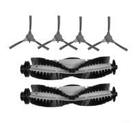 Replacement Brushes for DeenKee D40 Robot Vacuum Cleaner | 6-Pack Main Roller and Side Brush Kit | Efficient Cleaning Parts Accessories | For Easy Installation | Black