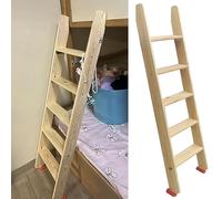 Replacement Bunk Bed Ladder 7.3 6.5 5.7 4.9 4.1 3.2 ft, Extra Wide Treads Wooden Loft Bed Ladder for Bookstore Bedroom Dorms, Double Elevated Bed Ladder with Non-Skid Feet (Size : 150cm/59/