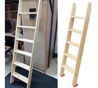 Replacement Bunk Ladder/Bunkbeds Ladder for Motorhome/Mid Sleeper/Children's Beds,Double Bed Wooden Ladder with Rubber Foot Pads & Brackets,Tall 225 200 175 150 125 100 Cm (Size