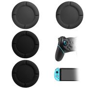 Replacement Button Caps for Switch Joycon, Thumb Grips 4 PCS Soft Silicone Analog Thumb Joystick Grips, Thumbsticks Protector Covers for Nintendo Switch & Switch Lite(Black + Grey)