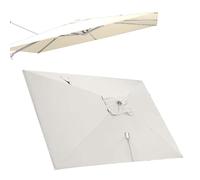 Replacement Canopy 3x4m for Patio Umbrella, 8 Ribs, UV Protection, Beige, Outdoor Umbrella Cover, Fabric, Perfect for 2.5x2.5m/8x8ft Umbrellas
