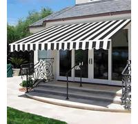 Replacement Canopy Cover for 3/4/5x2m Retractable Awnings Waterproof Polyester Fabric Sunshade Outdoor Tarp (Black 5x4.5m/16.4x14.8ft)