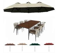 Replacement Canopy Cover for Double Sun Umbrella, 12 Ribs, 460x270cm, Waterproof Outdoor Shade Fabric for Patio, Garden, Market, Yard