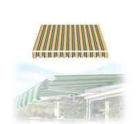 Replacement Canopy Fabric 3x2m Green Stripe for Retractable Awning 16x5ft Outdoor Sunshade Cover Waterproof Material Perfect for Patio & Garden Use.