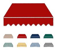Replacement Canopy Fabric 4x Patio Awning Fabric Retractable Awning Material for French Doors Red Color 6x2.5m (20x8ft) - & Weather Resistant