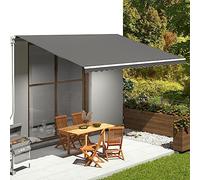 Replacement Canopy Fabric 5x3.5m Outdoor Sun Shade UV-Resistant Awning Material Weatherproof da Sole Antracite Color (Frame Not Included)