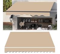 Replacement Canopy Fabric for 8ft-16ft Retractable Patio Umbrellas Waterproof Polyester Sun Shelter Cover Size: 11x8ft Color: Sand - Outdoor Shade Solution