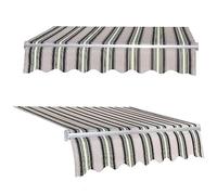 Replacement Canopy Fabric for Patio Aw, 100% Waterproof Polyester, Easy to Change Aw Fabric for Balcony Sunshade, Durable Outdoor Aw Replacement Material - Striped Design 4x