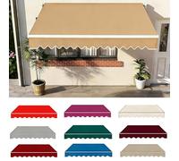 Replacement Canopy Fabric for Retractable ning 280g Waterproof Polyester UV-Resistant Perfect for Patio & Balcony Sizes: 200cm 250cm 300cm 400cm 500cm (Camel 250x200cm)