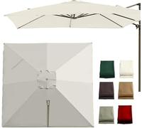 Replacement Canopy for 10x10 Side Arm Garden Umbrella - UV Resistant 8 Rib Square Cover for E Gray Market, Taupe Single Top 3.0M (10')(Beige)