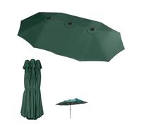 Replacement Canopy for 12Rib 4.6m Double Umbrella Waterproof Rectangular Shade Cover Green Outdoor Patio AwningDurable and Weather Resistant