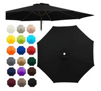 Replacement Canopy for 2-3.5m Umbrellas Waterproof & UV-Resistant Top Cover for 6 & 8 Ribs Grey Color (2m 6 Ribs) - Outdoor Shade Solution
