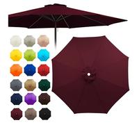 Replacement Canopy for 2-3.5m Umbrellas Waterproof & UV-Resistant Top Cover for 6 & 8 Ribs Grey Color (2m 6 Ribs) - Outdoor Shade Solution