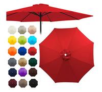 Replacement Canopy for 2-3.5m Umbrellas Waterproof & UV-Resistant Top Cover for 6 & 8 Ribs Grey Color (2m 6 Ribs) - Outdoor Shade Solution