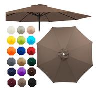 Replacement Canopy for 2-3.5m Umbrellas Waterproof & UV-Resistant Top Cover for 6 & 8 Ribs Grey Color (2m 6 Ribs) - Outdoor Shade Solution